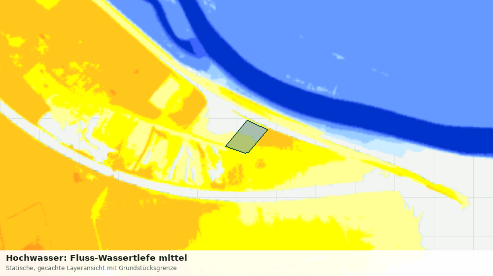 Statische Kartenansicht: Hochwasser: Fluss-Wassertiefe mittel