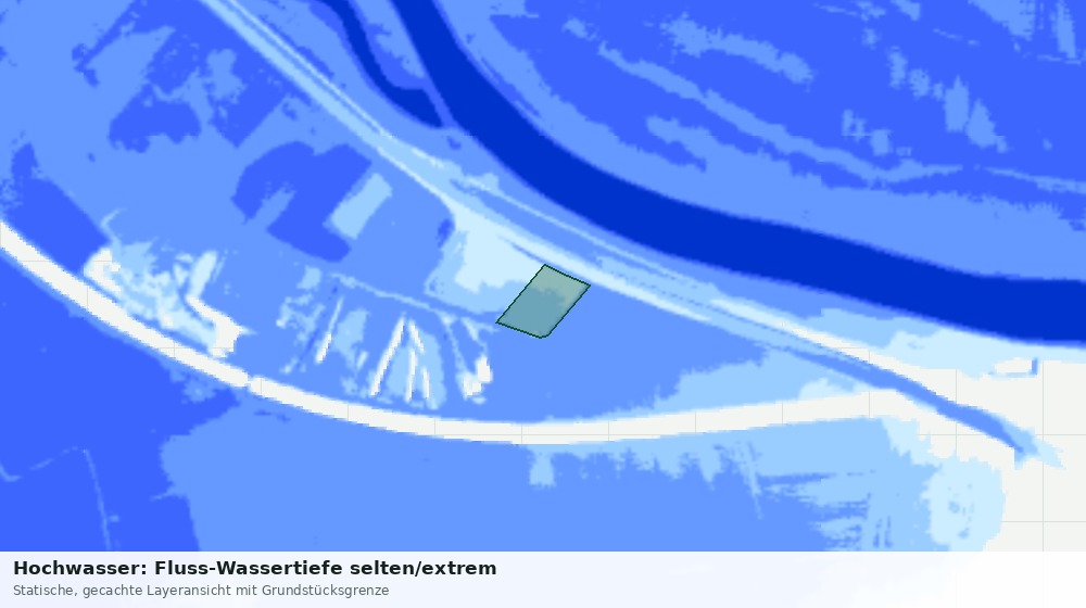 Statische Kartenansicht: Hochwasser: Fluss-Wassertiefe selten/extrem