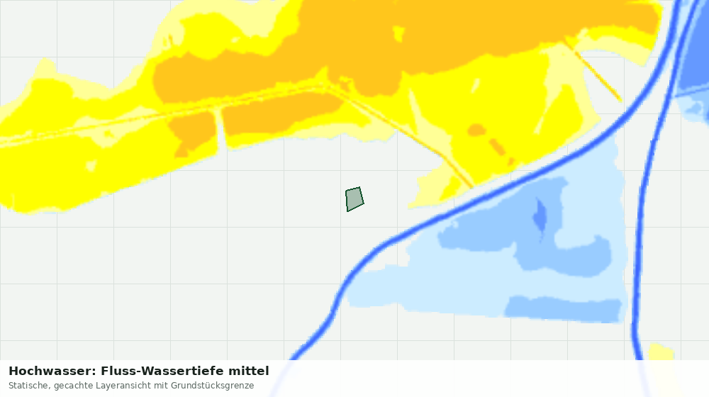 Statische Kartenansicht: Hochwasser: Fluss-Wassertiefe mittel