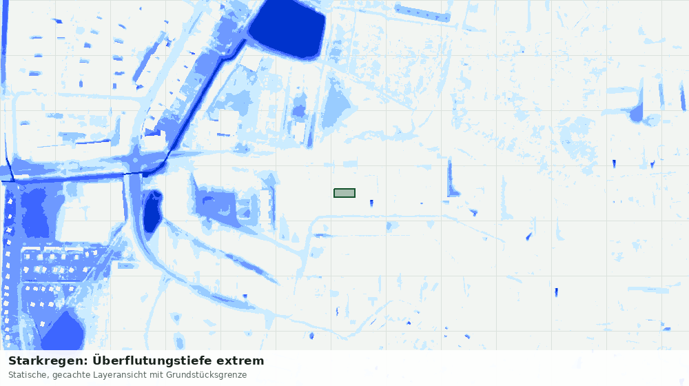 Statische Kartenansicht: Starkregen: Überflutungstiefe extrem
