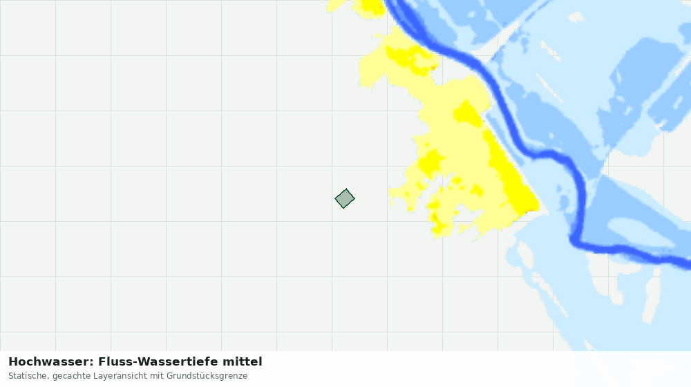 Statische Kartenansicht: Hochwasser: Fluss-Wassertiefe mittel