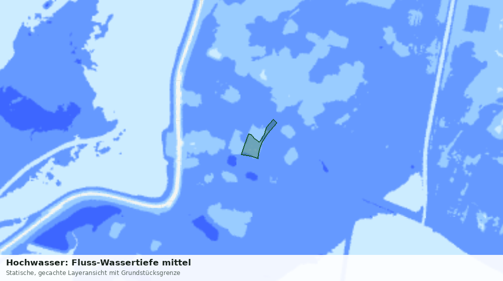 Statische Kartenansicht: Hochwasser: Fluss-Wassertiefe mittel