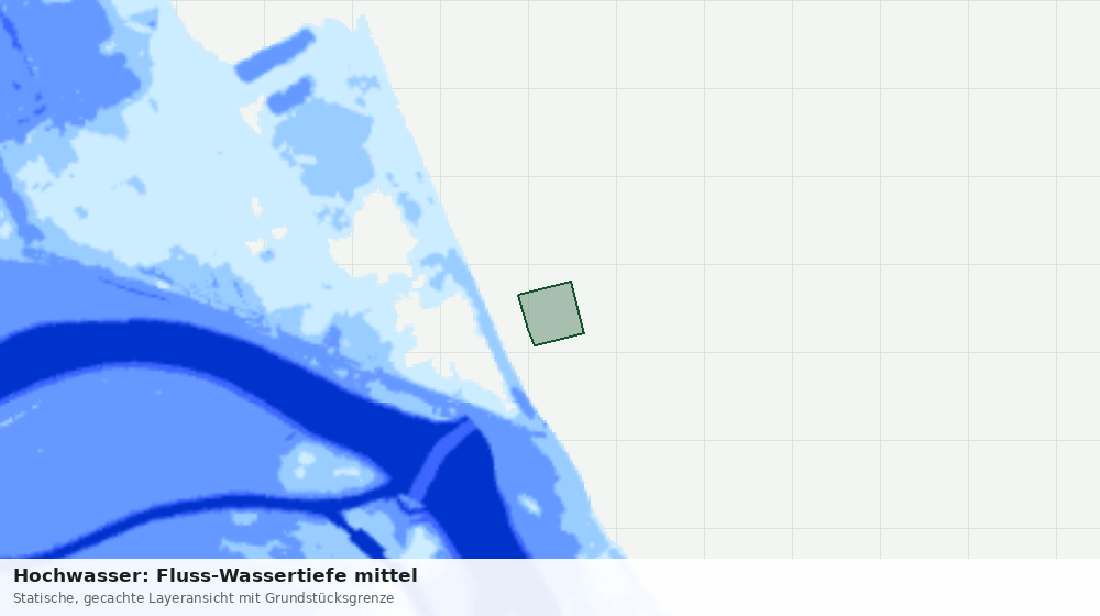 Statische Kartenansicht: Hochwasser: Fluss-Wassertiefe mittel