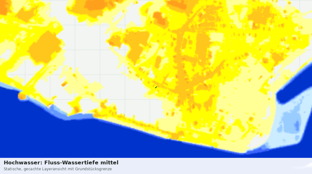 Statische Kartenansicht: Hochwasser: Fluss-Wassertiefe mittel