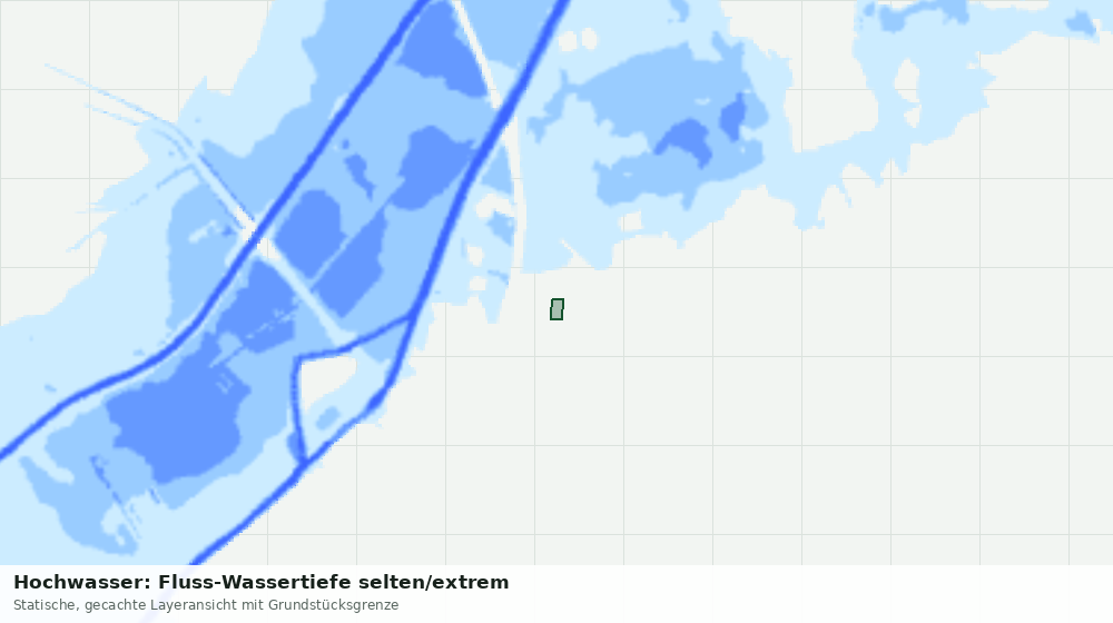 Statische Kartenansicht: Hochwasser: Fluss-Wassertiefe selten/extrem