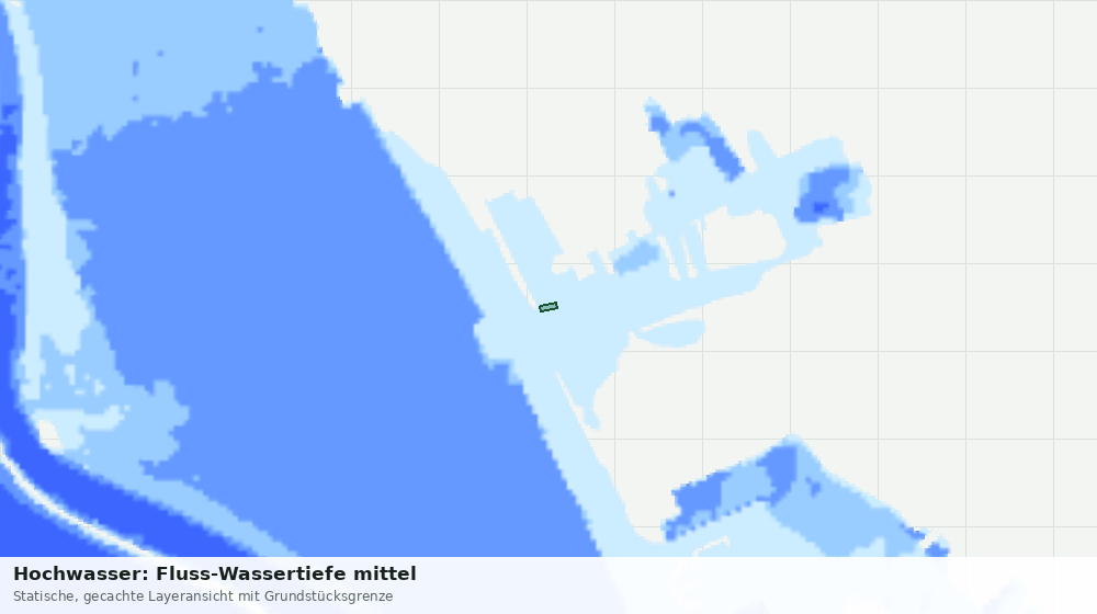 Statische Kartenansicht: Hochwasser: Fluss-Wassertiefe mittel