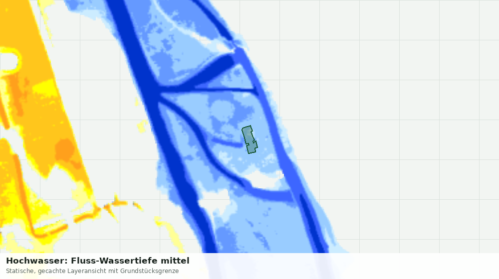 Statische Kartenansicht: Hochwasser: Fluss-Wassertiefe mittel