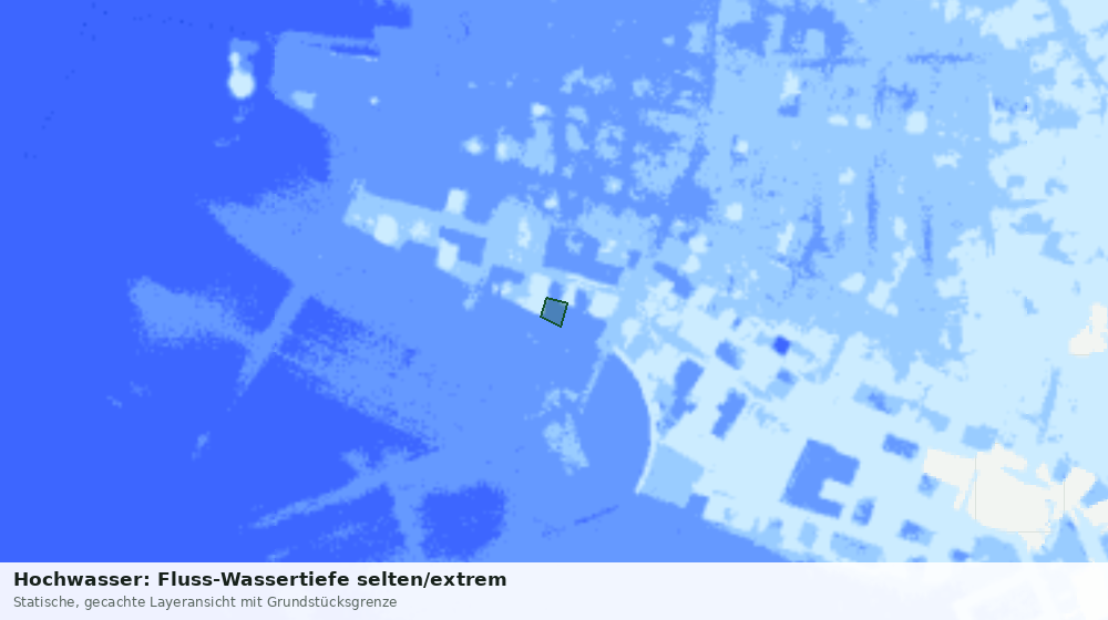 Statische Kartenansicht: Hochwasser: Fluss-Wassertiefe selten/extrem