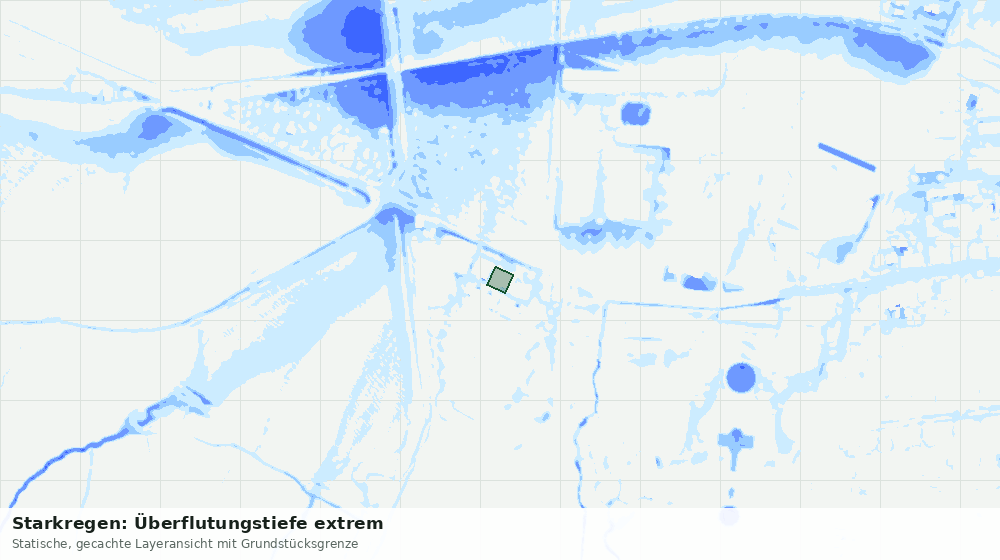 Statische Kartenansicht: Starkregen: Überflutungstiefe extrem