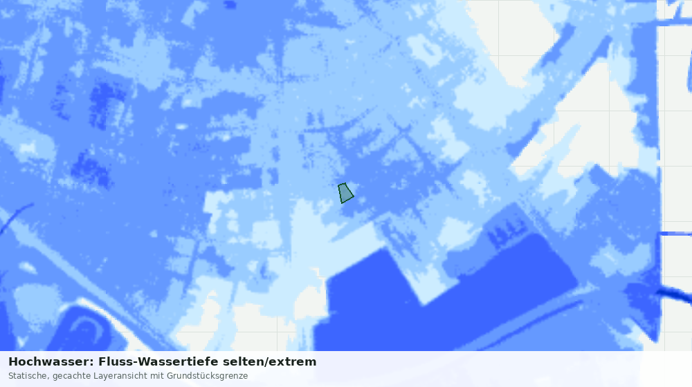 Statische Kartenansicht: Hochwasser: Fluss-Wassertiefe selten/extrem