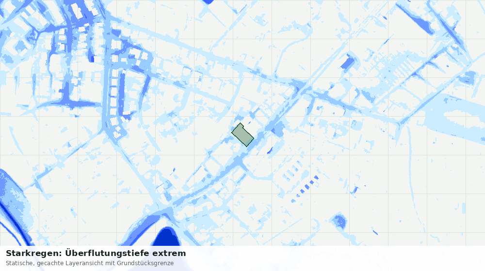 Statische Kartenansicht: Starkregen: Überflutungstiefe extrem