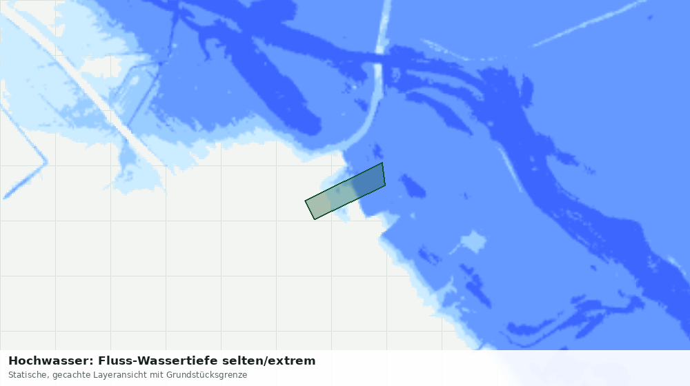 Statische Kartenansicht: Hochwasser: Fluss-Wassertiefe selten/extrem