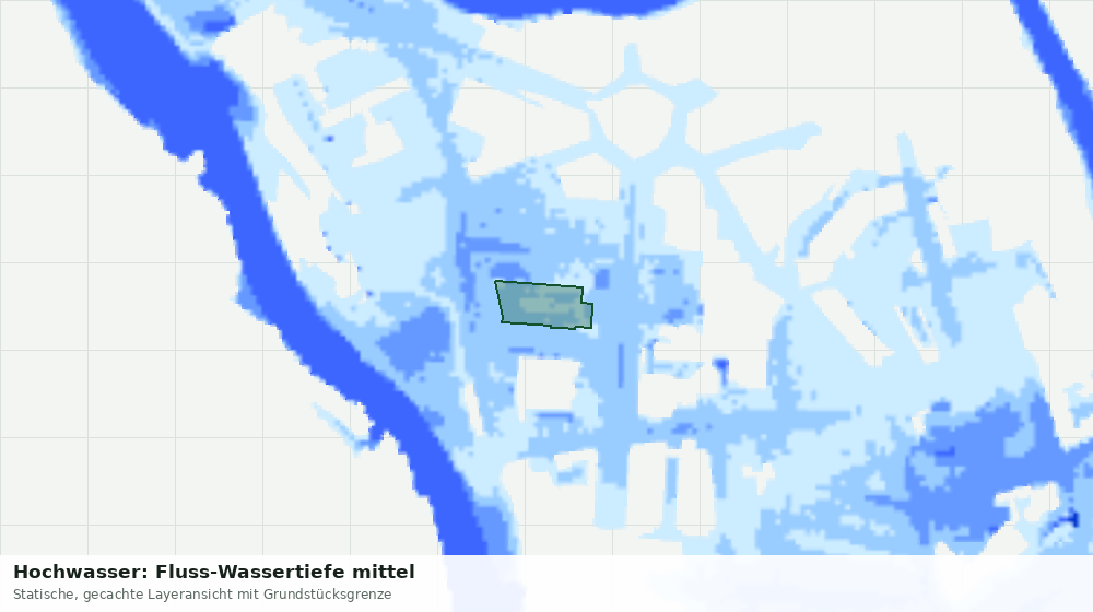 Statische Kartenansicht: Hochwasser: Fluss-Wassertiefe mittel