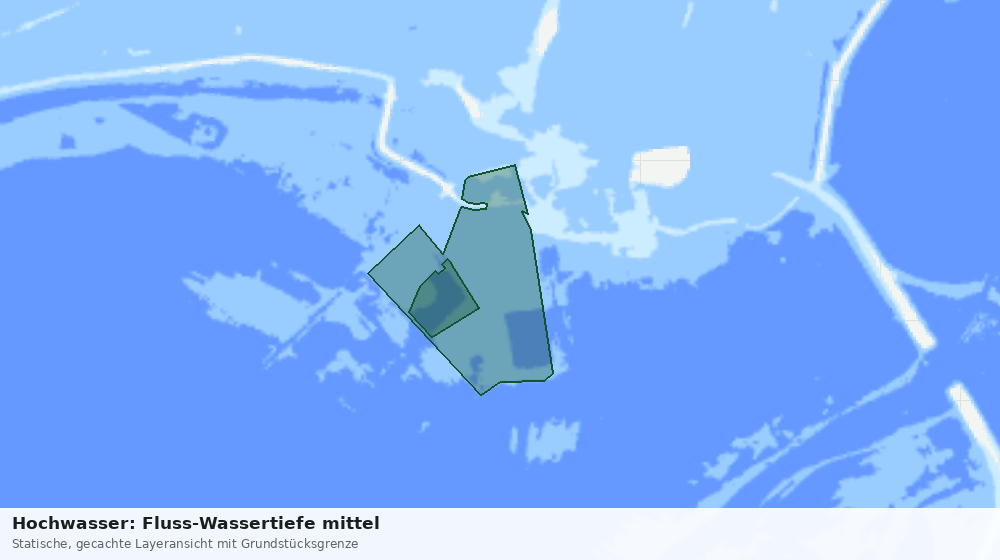 Statische Kartenansicht: Hochwasser: Fluss-Wassertiefe mittel
