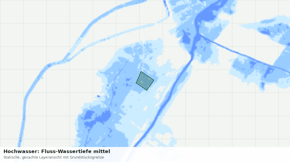 Statische Kartenansicht: Hochwasser: Fluss-Wassertiefe mittel