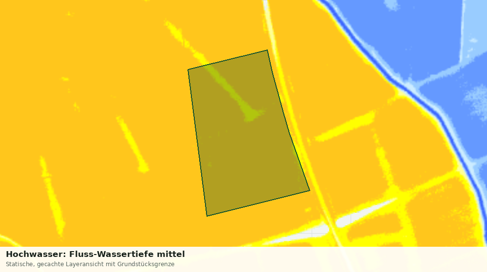 Statische Kartenansicht: Hochwasser: Fluss-Wassertiefe mittel