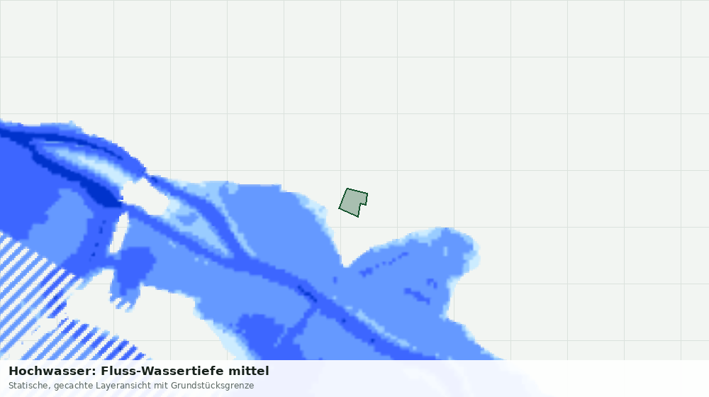 Statische Kartenansicht: Hochwasser: Fluss-Wassertiefe mittel