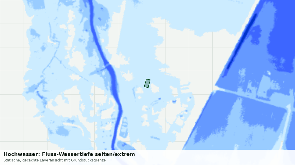 Statische Kartenansicht: Hochwasser: Fluss-Wassertiefe selten/extrem