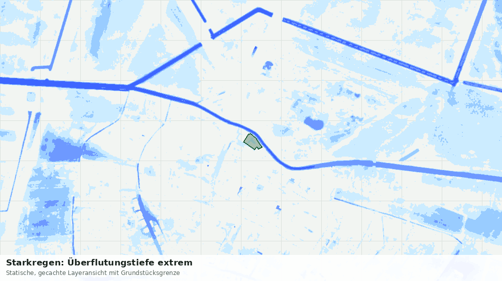 Statische Kartenansicht: Starkregen: Überflutungstiefe extrem