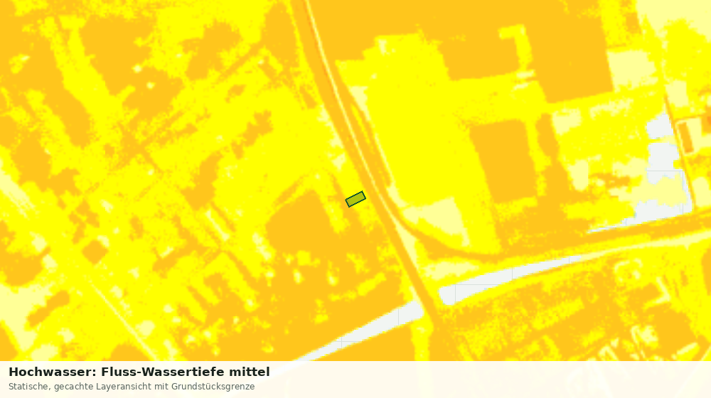 Statische Kartenansicht: Hochwasser: Fluss-Wassertiefe mittel