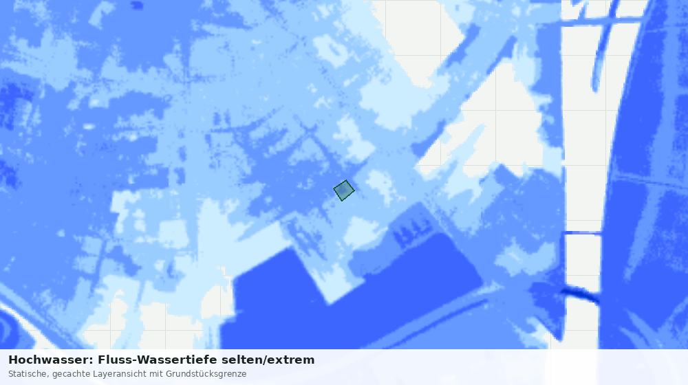 Statische Kartenansicht: Hochwasser: Fluss-Wassertiefe selten/extrem