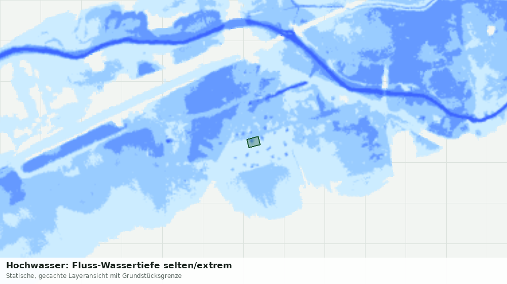 Statische Kartenansicht: Hochwasser: Fluss-Wassertiefe selten/extrem