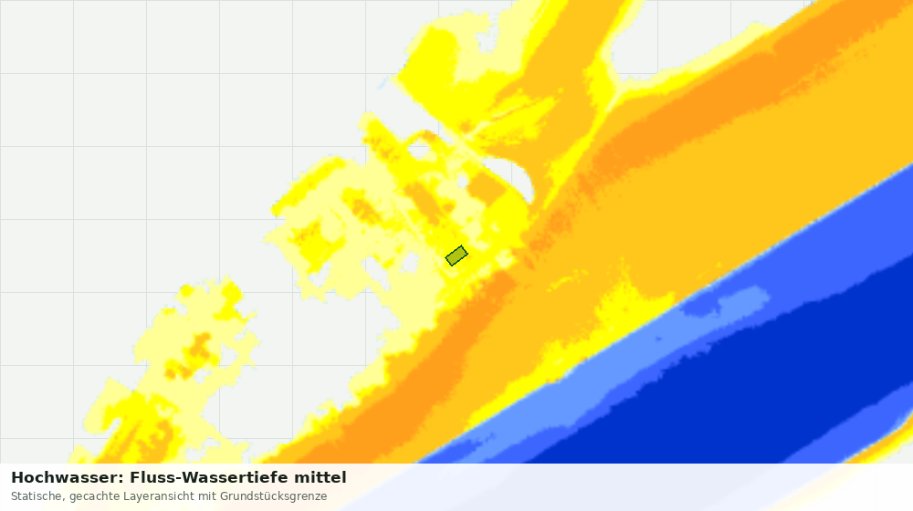 Statische Kartenansicht: Hochwasser: Fluss-Wassertiefe mittel