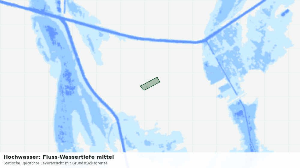 Statische Kartenansicht: Hochwasser: Fluss-Wassertiefe mittel