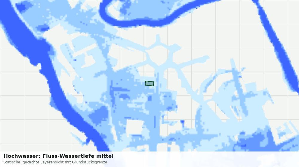 Statische Kartenansicht: Hochwasser: Fluss-Wassertiefe mittel