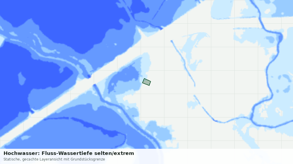 Statische Kartenansicht: Hochwasser: Fluss-Wassertiefe selten/extrem