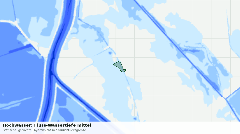 Statische Kartenansicht: Hochwasser: Fluss-Wassertiefe mittel
