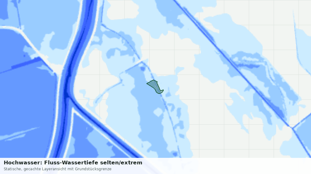 Statische Kartenansicht: Hochwasser: Fluss-Wassertiefe selten/extrem