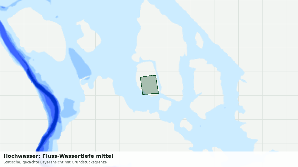 Statische Kartenansicht: Hochwasser: Fluss-Wassertiefe mittel