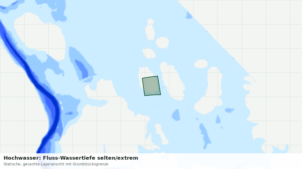 Statische Kartenansicht: Hochwasser: Fluss-Wassertiefe selten/extrem