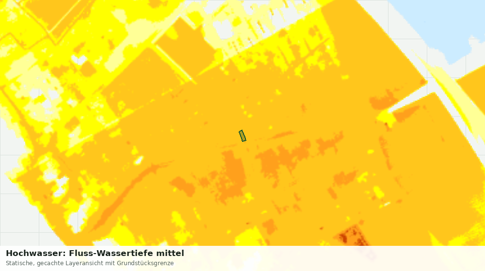 Statische Kartenansicht: Hochwasser: Fluss-Wassertiefe mittel