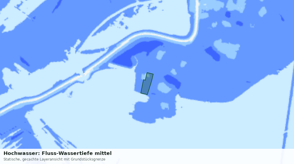 Statische Kartenansicht: Hochwasser: Fluss-Wassertiefe mittel
