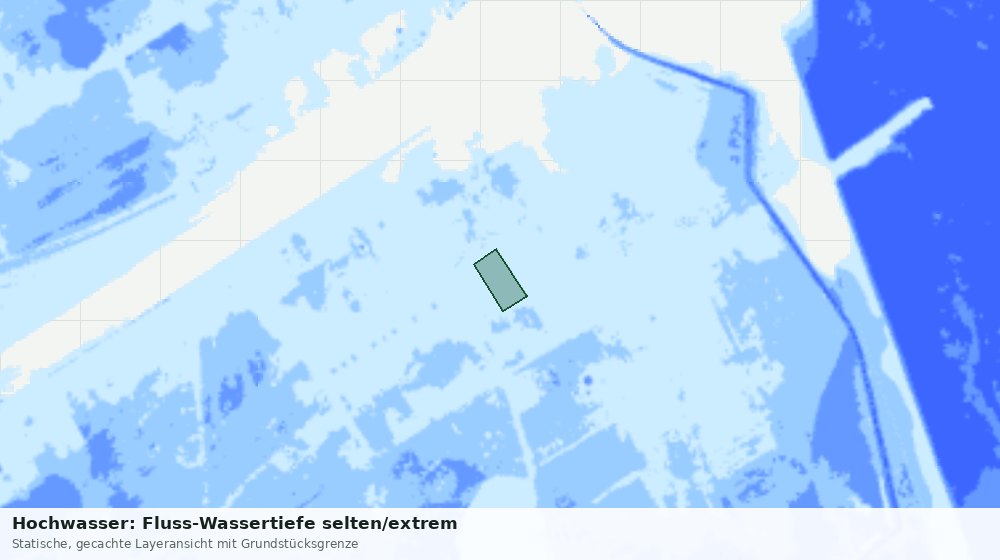 Statische Kartenansicht: Hochwasser: Fluss-Wassertiefe selten/extrem