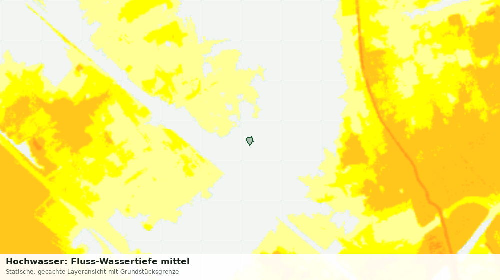 Statische Kartenansicht: Hochwasser: Fluss-Wassertiefe mittel