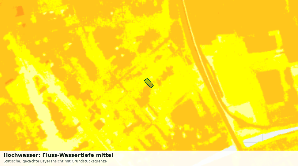 Statische Kartenansicht: Hochwasser: Fluss-Wassertiefe mittel