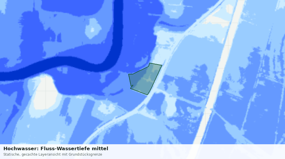 Statische Kartenansicht: Hochwasser: Fluss-Wassertiefe mittel