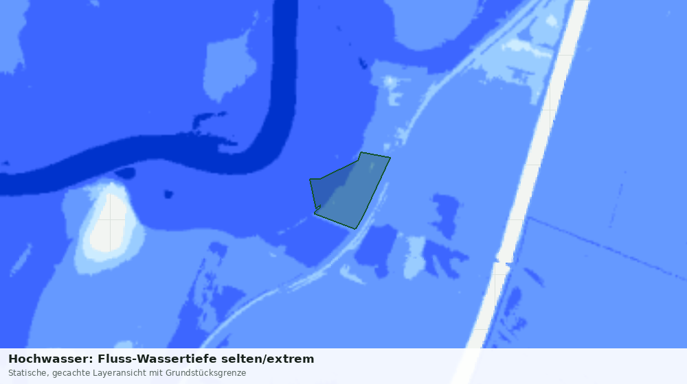 Statische Kartenansicht: Hochwasser: Fluss-Wassertiefe selten/extrem