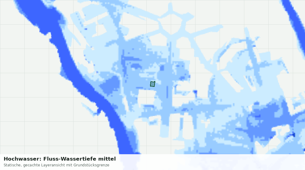 Statische Kartenansicht: Hochwasser: Fluss-Wassertiefe mittel