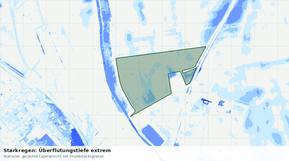Statische Kartenansicht: Starkregen: Überflutungstiefe extrem