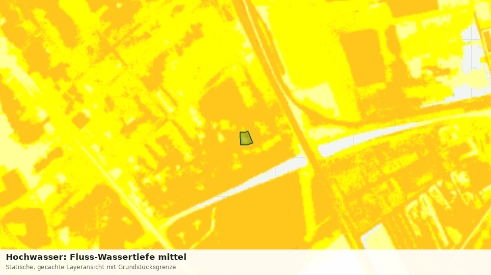 Statische Kartenansicht: Hochwasser: Fluss-Wassertiefe mittel