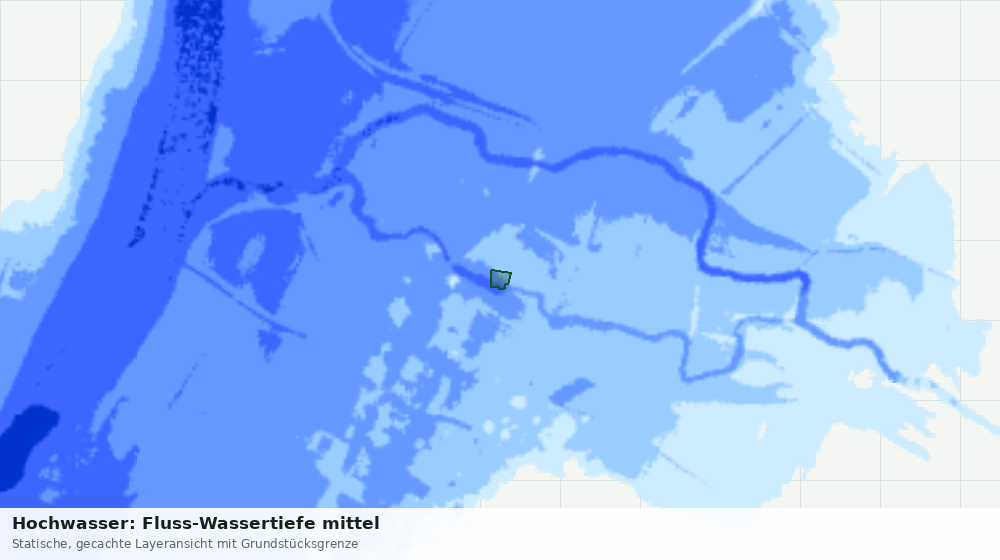 Statische Kartenansicht: Hochwasser: Fluss-Wassertiefe mittel
