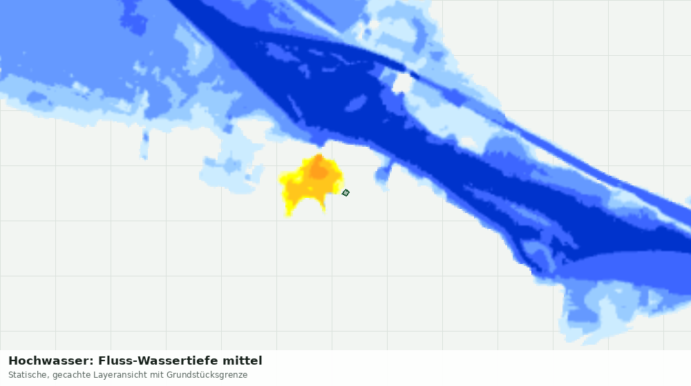 Statische Kartenansicht: Hochwasser: Fluss-Wassertiefe mittel
