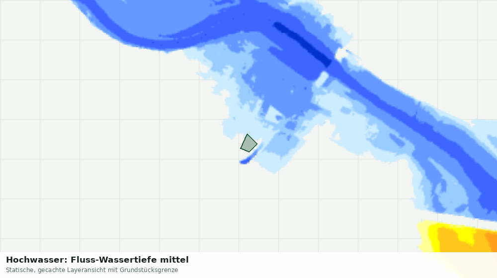 Statische Kartenansicht: Hochwasser: Fluss-Wassertiefe mittel