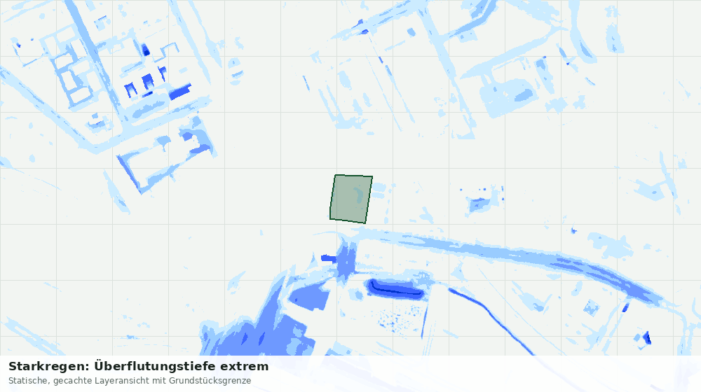 Statische Kartenansicht: Starkregen: Überflutungstiefe extrem