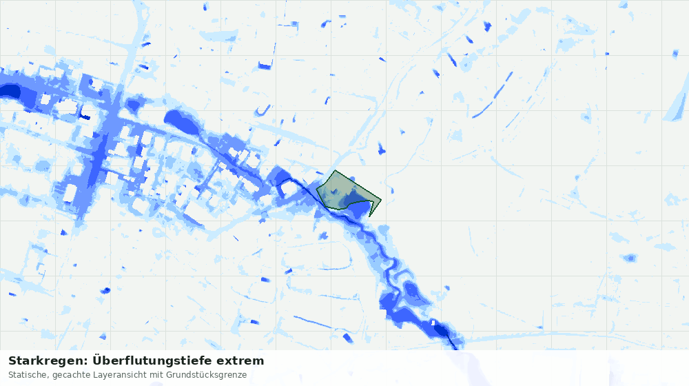 Statische Kartenansicht: Starkregen: Überflutungstiefe extrem