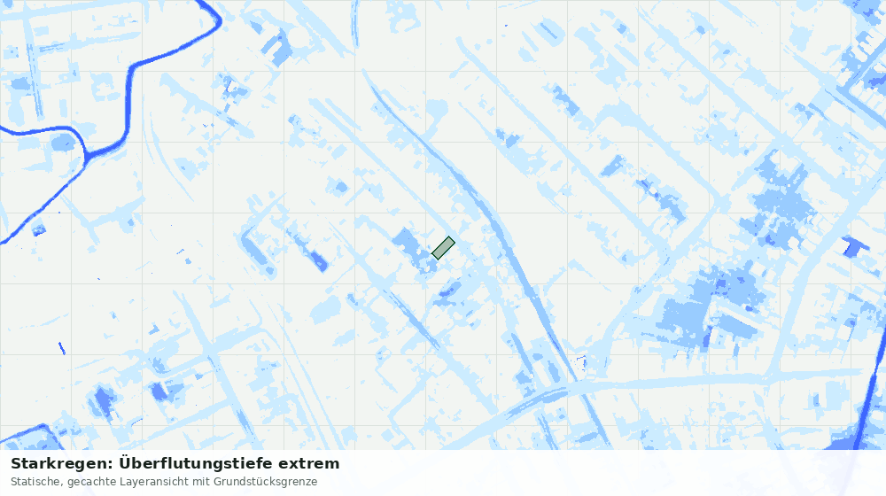 Statische Kartenansicht: Starkregen: Überflutungstiefe extrem
